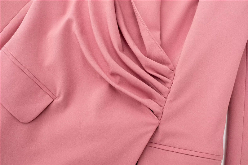 Elegante Grafische Kleur Blazer-Jurk voor Dames