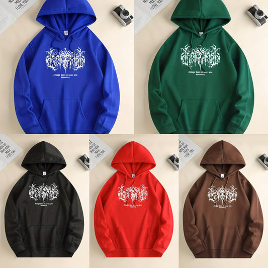 Print hoodie met kangoeroezak