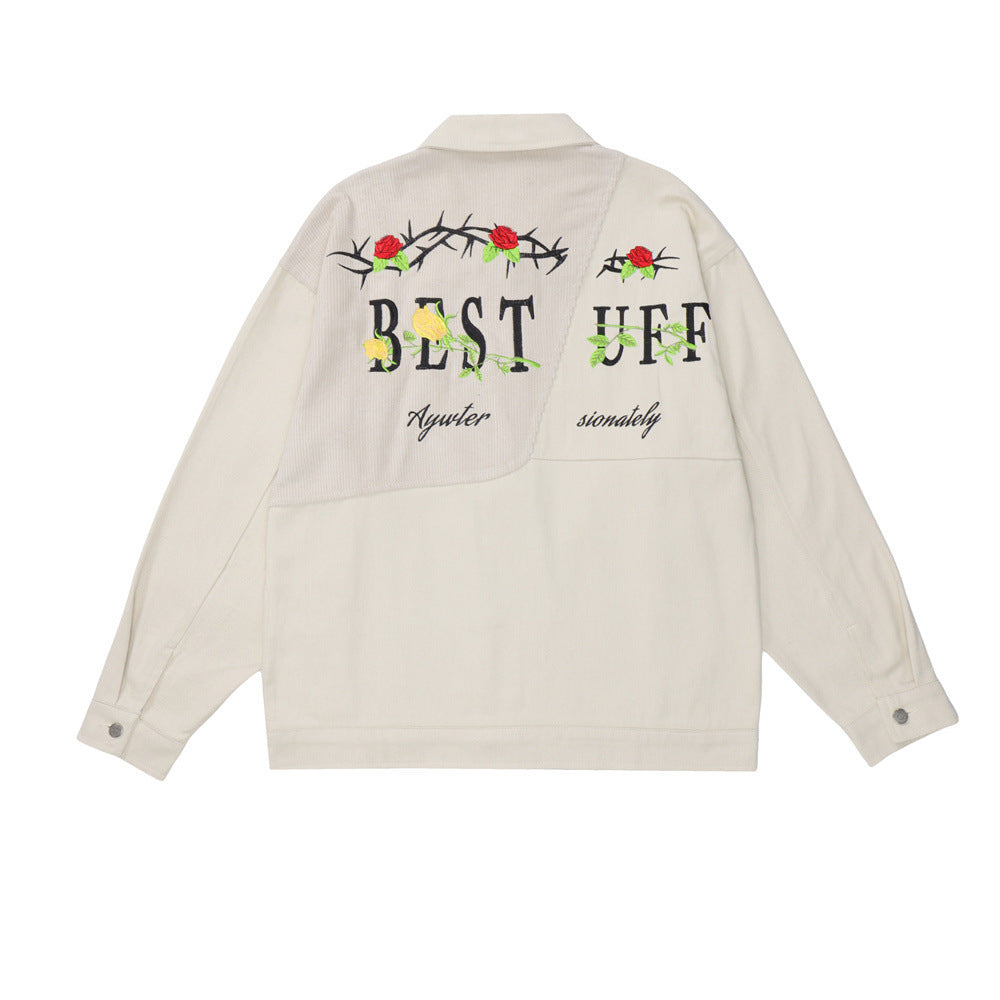 Uniek Designers Ontwerp Casual Jacket met Geborduurde Letters voor Dames & Plus-size