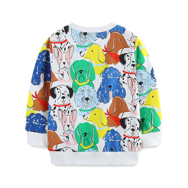 Kindersweatshirt met Cartoonprint in Europese en Amerikaanse stijl