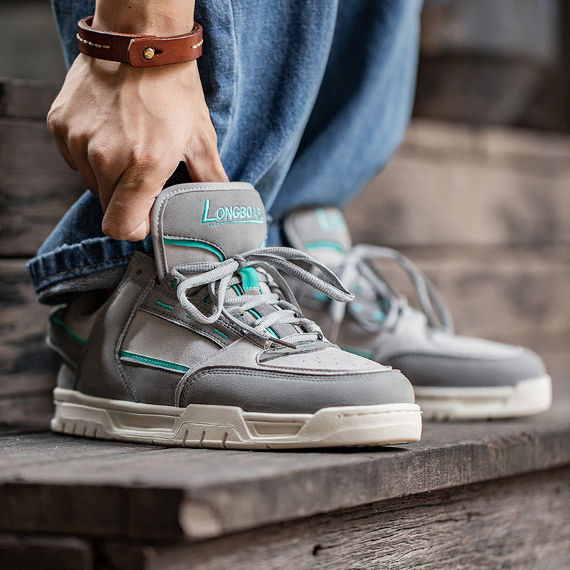 Amerikaanse Street Retro Skateboard Schoenen met Vetersluiting en Ronde Neus voor Heren