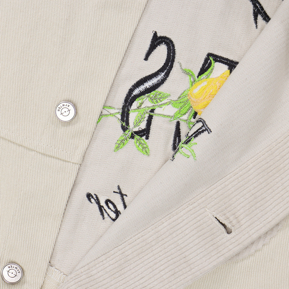 Uniek Designers Ontwerp Casual Jacket met Geborduurde Letters voor Dames & Plus-size