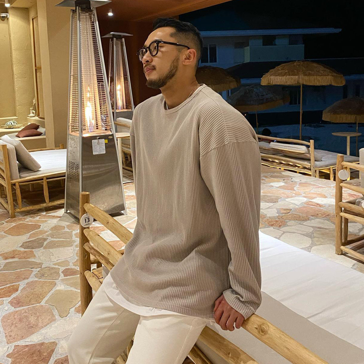 Amerikaanse Effen Gestreepte Sporttrui voor Heren