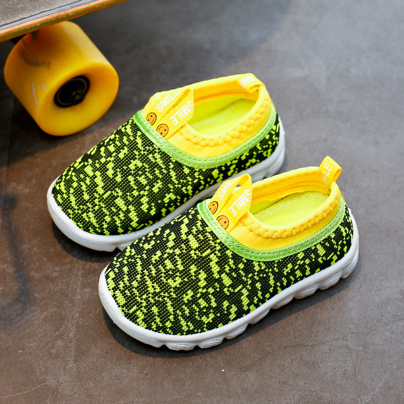 Trendy Casual Ademend Instapsneakers van Mesh met Gespikkeld Bedrukking en Klittenband voor Kinderen