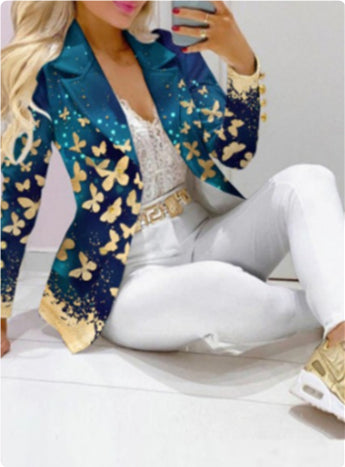 Casual Temperament Effen Kleur 2-delige Pak met / zonder Bedrukking * Blazer met Knopen & Pantalon met Trekkoord * voor Dames & Meiden