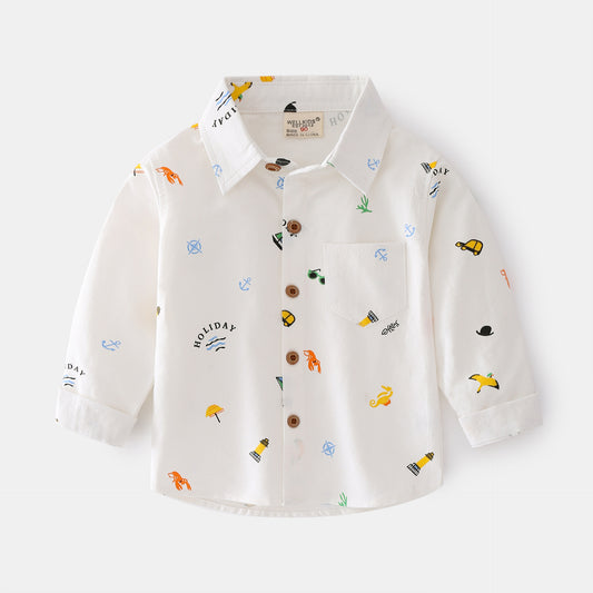 Casual Overhemd met Lange Mouwen en Print voor Peuters/ Kinderen