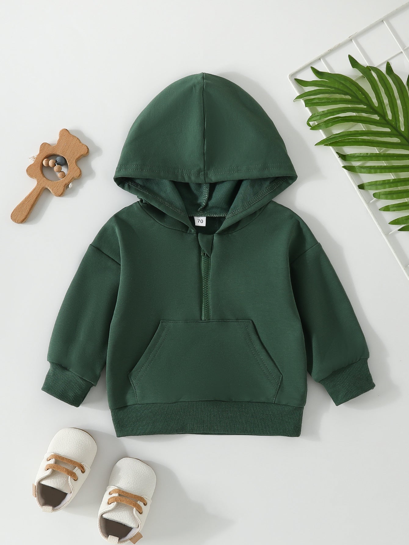 Effen Snoepkleurige Hoodie met Rits in Europese en Amerikaanse Stijl voor Kinderen
