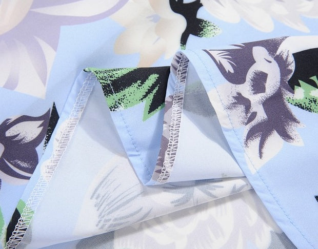 Hepburn Style Vintage Bloemenprint Mouwloze Cocktail Jurk met Riem voor Dames & Plus-size