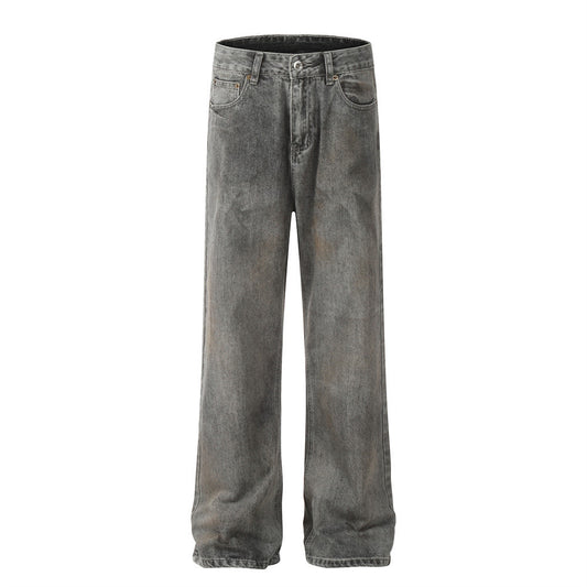 Distressed Retro Straight Jeans in Amerikaanse Stijl voor Heren & Jongens