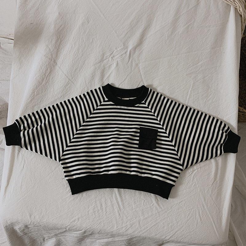 Kindermode Sweatshirt met Strepen en Lange Vleermuismouwen voor Peuters/ Kinderen