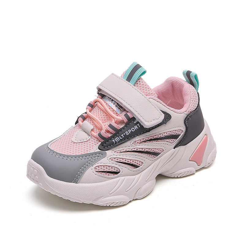 Casual Hardloop Antislip Sportsneakers van Mesh in Effen Kleur met Klittenband voor Kids