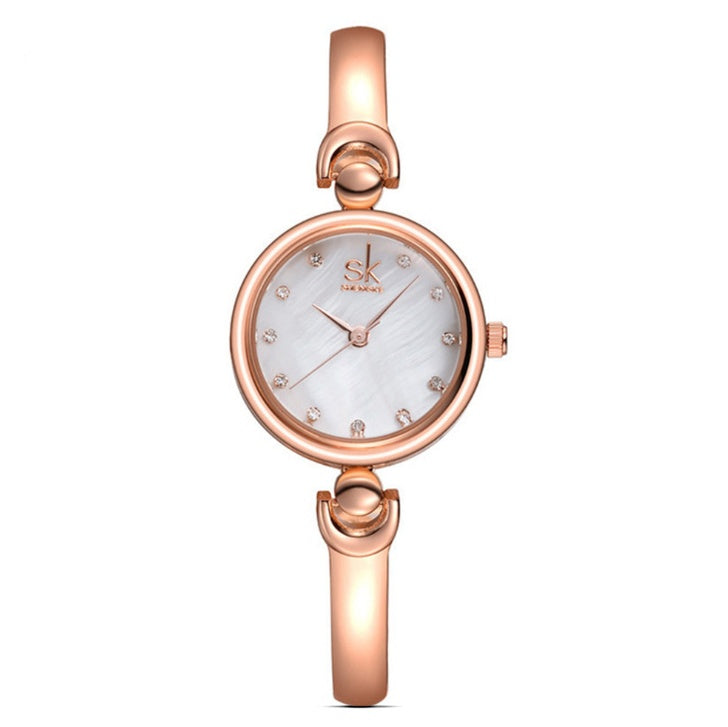 SK Elegante Stalen Quartz Polshorloge Armband voor Dames