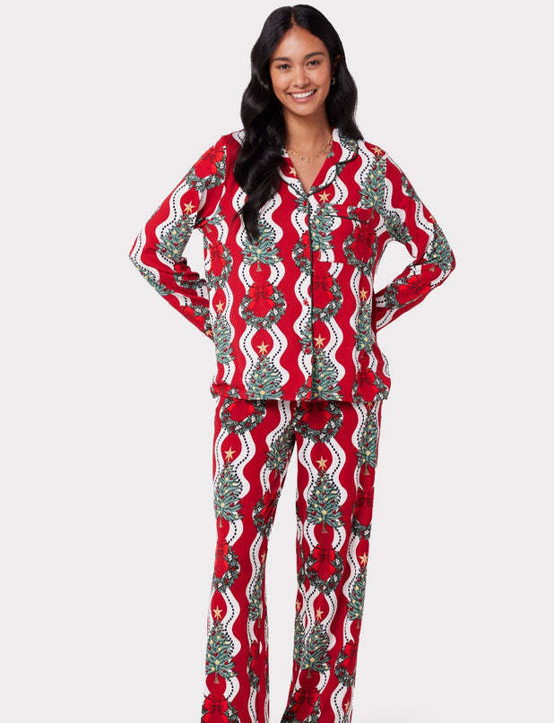 Kerstmis Stijlvolle Casual Bedrukte Kerstmisprint Huis/ Pyjama-outfit voor Dames & Meiden