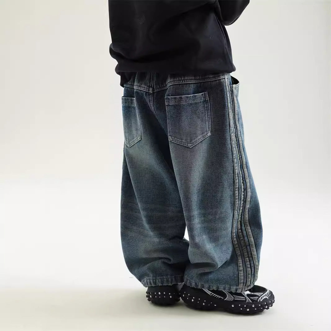 Trendy Fleece-gevoerde Losse Jongensjeans voor Peuters/ Kinderen & Tieners