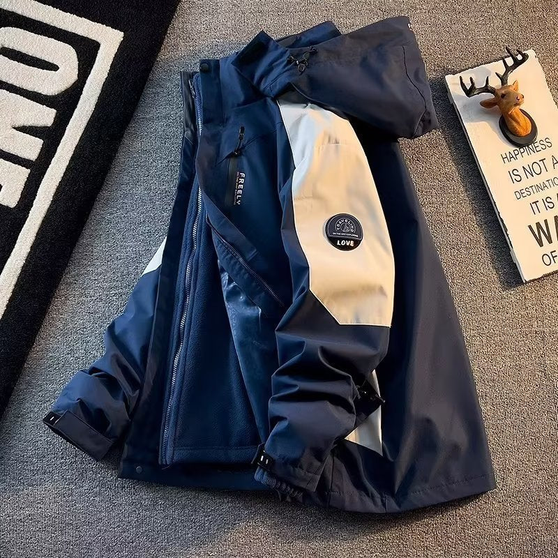 Fashion Outdoor Jas in Effen Kleur met Capuchon in Amerikaanse Stijl voor Heren & Jongens