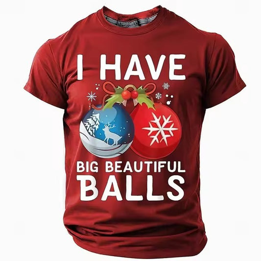 Kerstmis Casual Kerst Humor 3D-Bedrukte Ronde Hals T-shirt met Korte Mouwen voor Heren & Jongens
