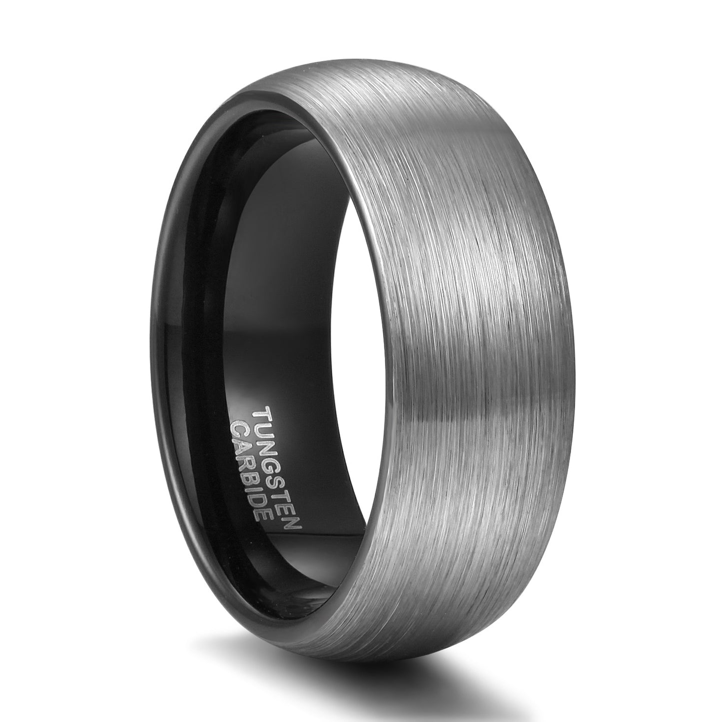 Trendy Moderne Tweekleurige Minimalistisch Metalen Wolfraamcarbide Ring met van 4 mm tot 8 mm voor Unisex