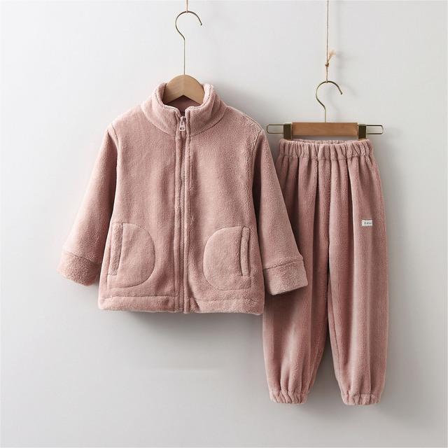 Tweedeligepak voor Kinderen Warme Fleece Vest/ Hoodie & Broek Meisjes