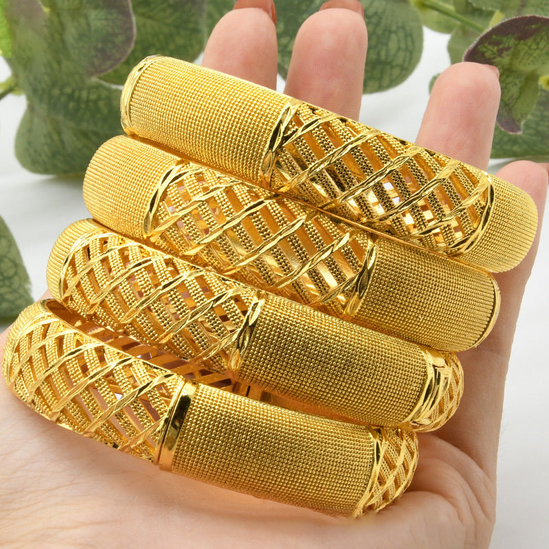 24K Vergulde Indiase Stijl Zandgouden Armband met Patroon Per Stuk voor Dames