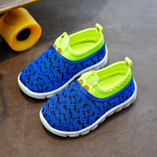Trendy Casual Ademend Instapsneakers van Mesh met Gespikkeld Bedrukking en Klittenband voor Kinderen