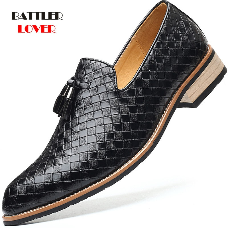 Modieuze Klassiek Britse Stijl Effen Kleur Formele Casual/Business Geweven Loafers met Kwastjes