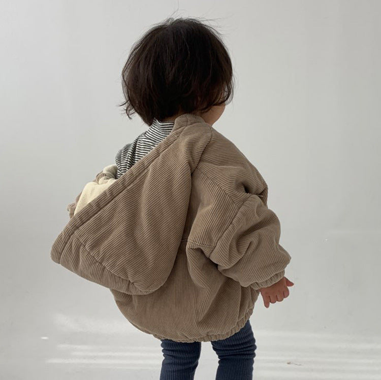 Modieuze Retro-Lamplont Corduroy Vest met Rits voor Kinderen