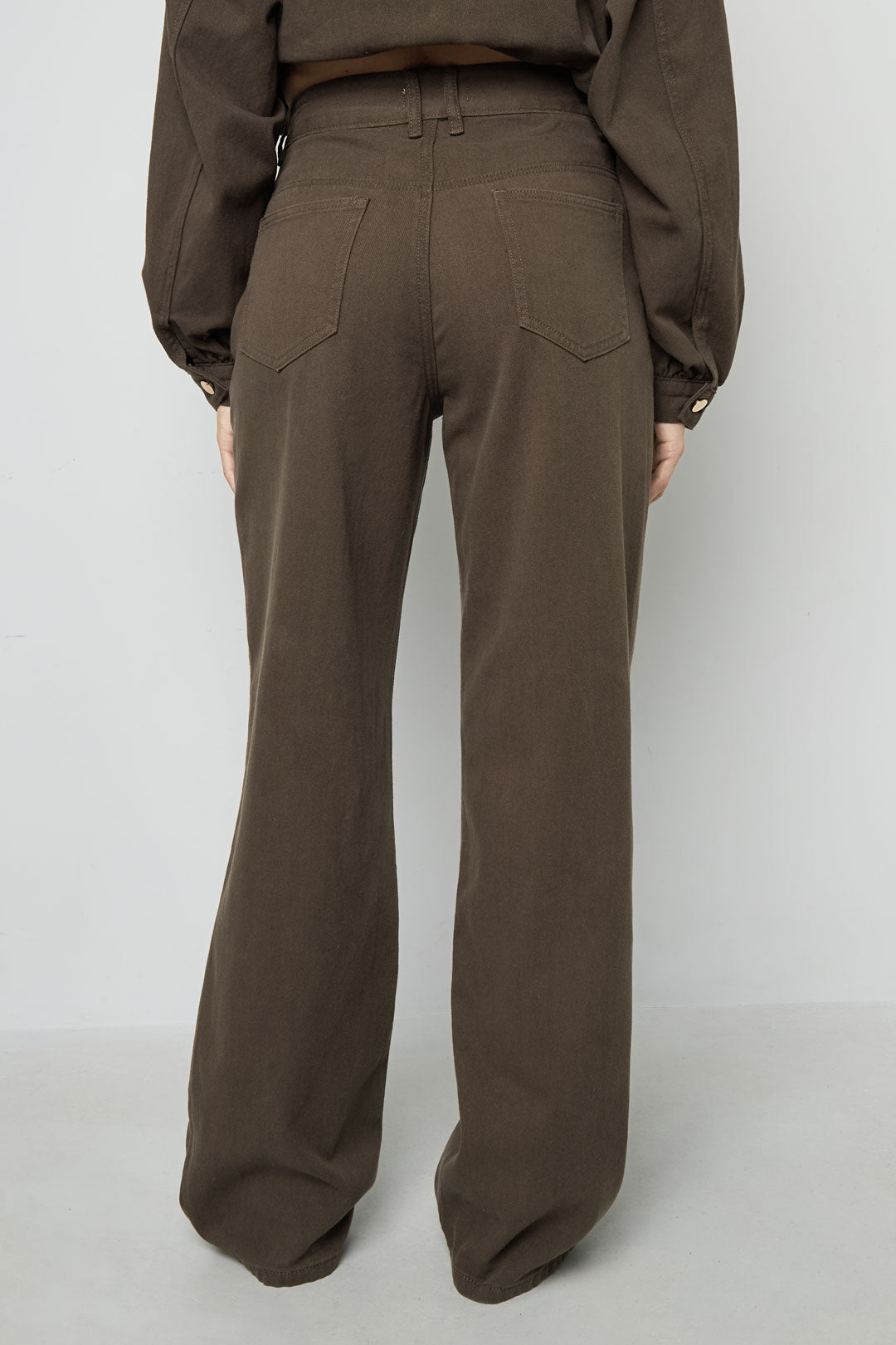 Geweven Katoen Vrouwen Rechte Broek Casual Eenvoudige Kleur