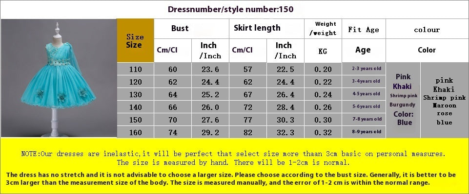 Europese Elegante Feestelijke Mouwloze Satijnen A-lijn Prinsessenjurk van Tule & Kant met Geborduurde Bloemenpatroon en Strik voor Meisjes