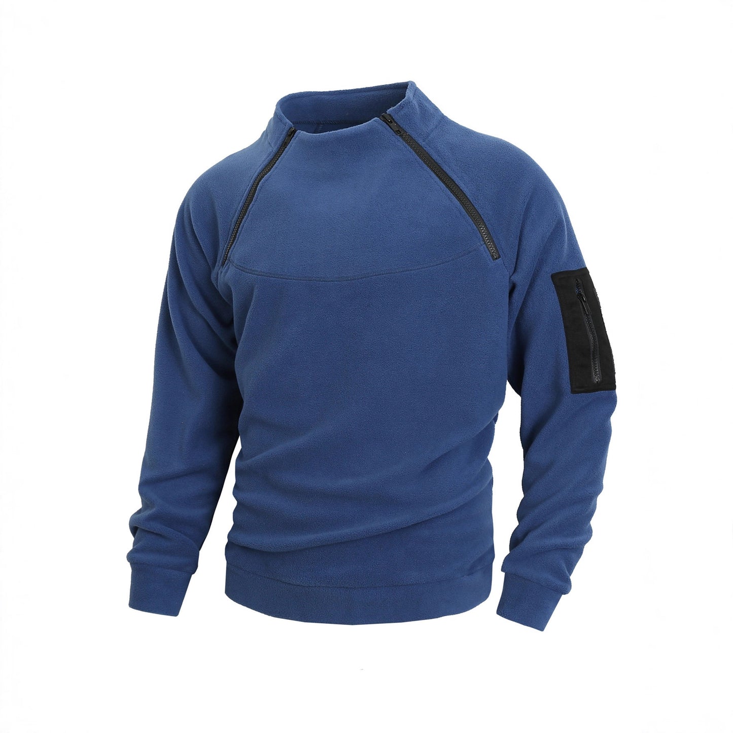 Trendy Koraal Fleece Outdoor Sweatshirt met Ritskraag voor Heren