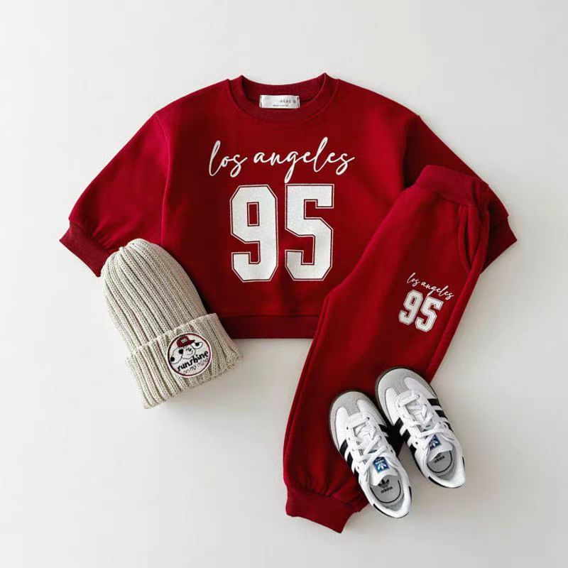 Trendy Casual 2-delige Outfit Sweatshirt met Print & Broek met Print voor Kinderen