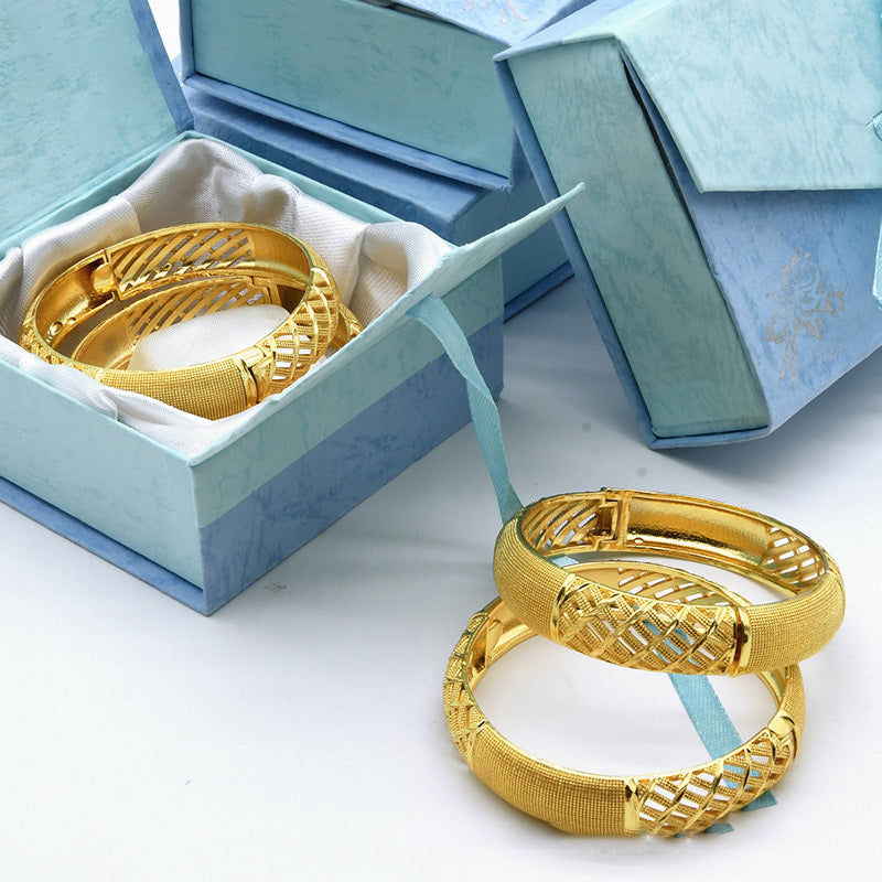 24K Vergulde Indiase Stijl Zandgouden Armband met Patroon Per Stuk voor Dames