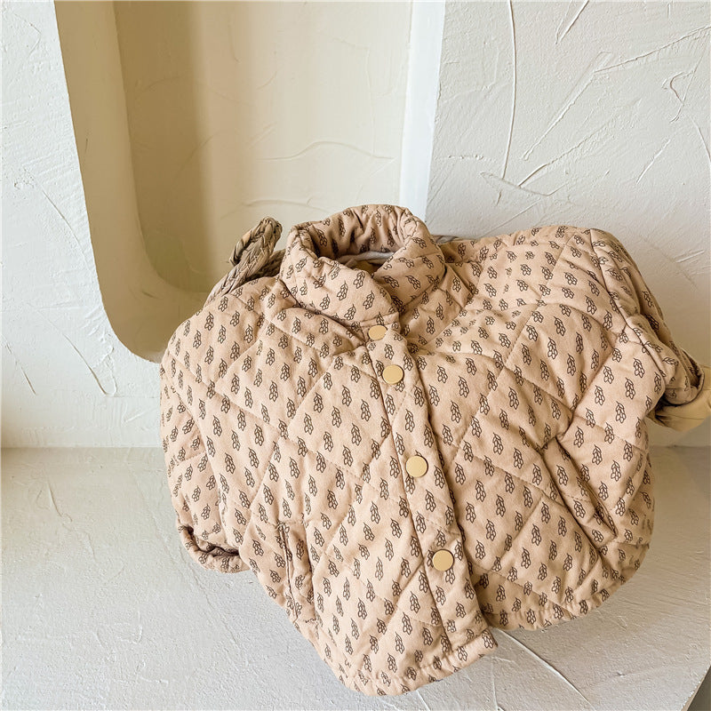 Casual Katoenen Winterjas met Bladeren voor Kinderen