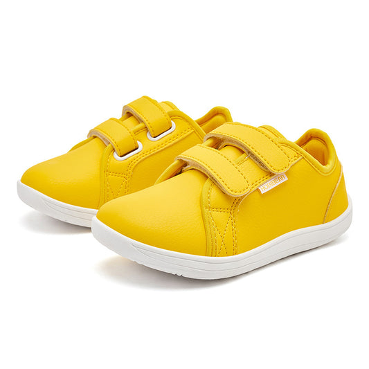 Casual Lichtgewicht Barefoot Sneakers van PU-Leer met Brede Neus en Klittenband voor Kids & Teenager