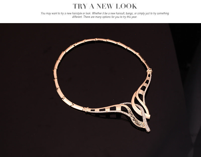 Europese Designer Ontwerp Elegante Feestelijke/Bruiloften 4-delige Sieradenset met Vergulde Goud en Strass-steentjes voor Dames