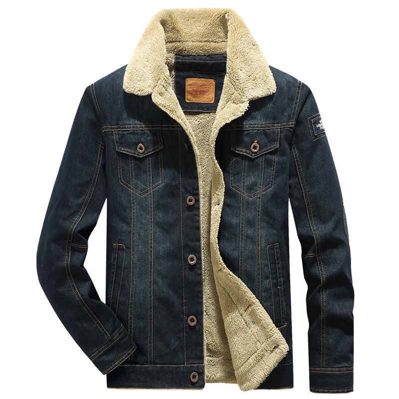 Winter Fashion Casual Spijkerjacket met Warme Fleece voor Heren