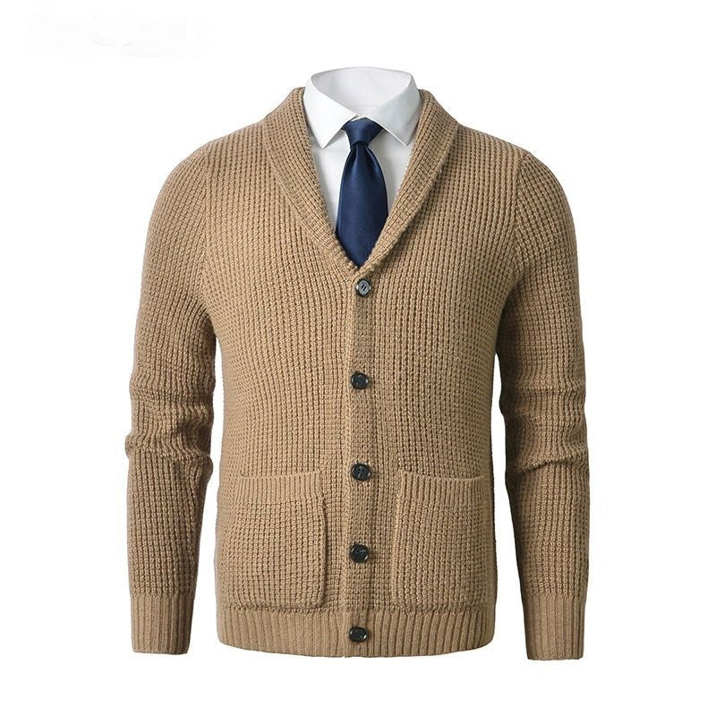 Business Casual Gebreide Wollen Cardigan met V-hals voor Heren