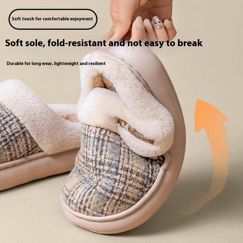 Winterse Warme Geruite Antislip Pantoffels voor Unisex