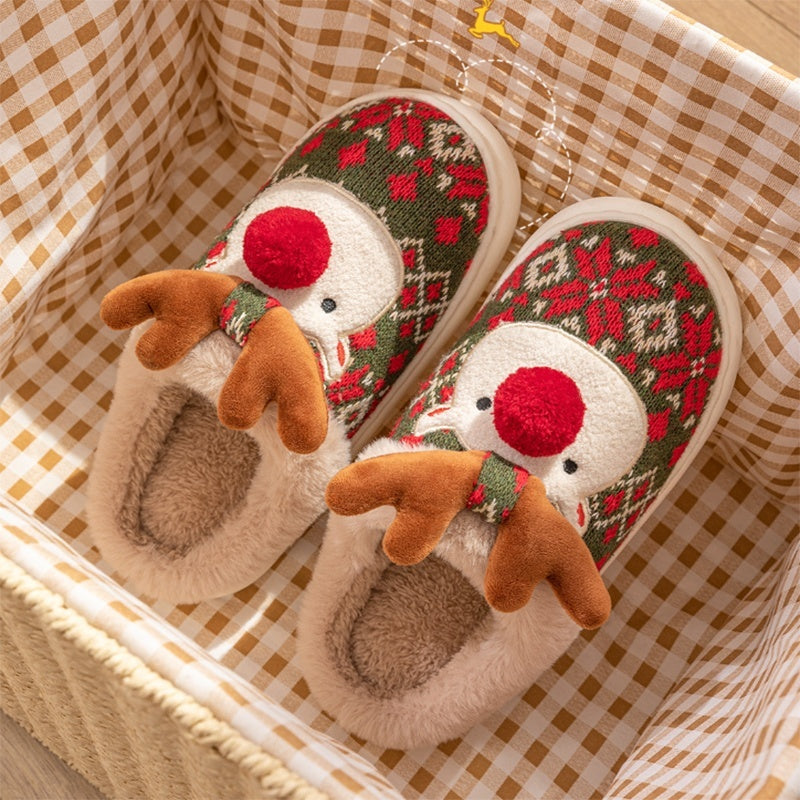 Kerstmis Modieuze Schattige Antislip Winter Kerstpantoffels van Pluche voor in Huis voor Dames & Meiden