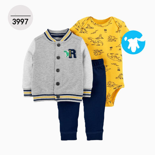 Driedelige Set Vest met / zonder Capuchon, Rompertje & Broek in Europese en Amerikaanse Stijl voor Kinderen