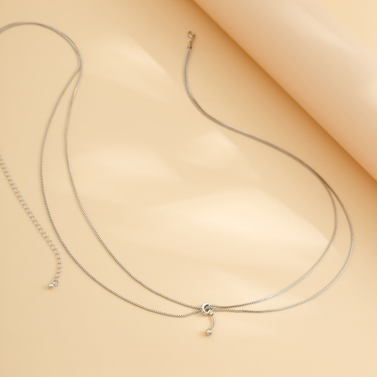 Eenvoudige Elegante Dubbellaagse Dunne Metalen Universele Tailleketting met Navelversiering voor Dames