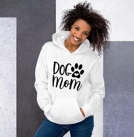 Dames Dog Mom Letter Print Hoodie