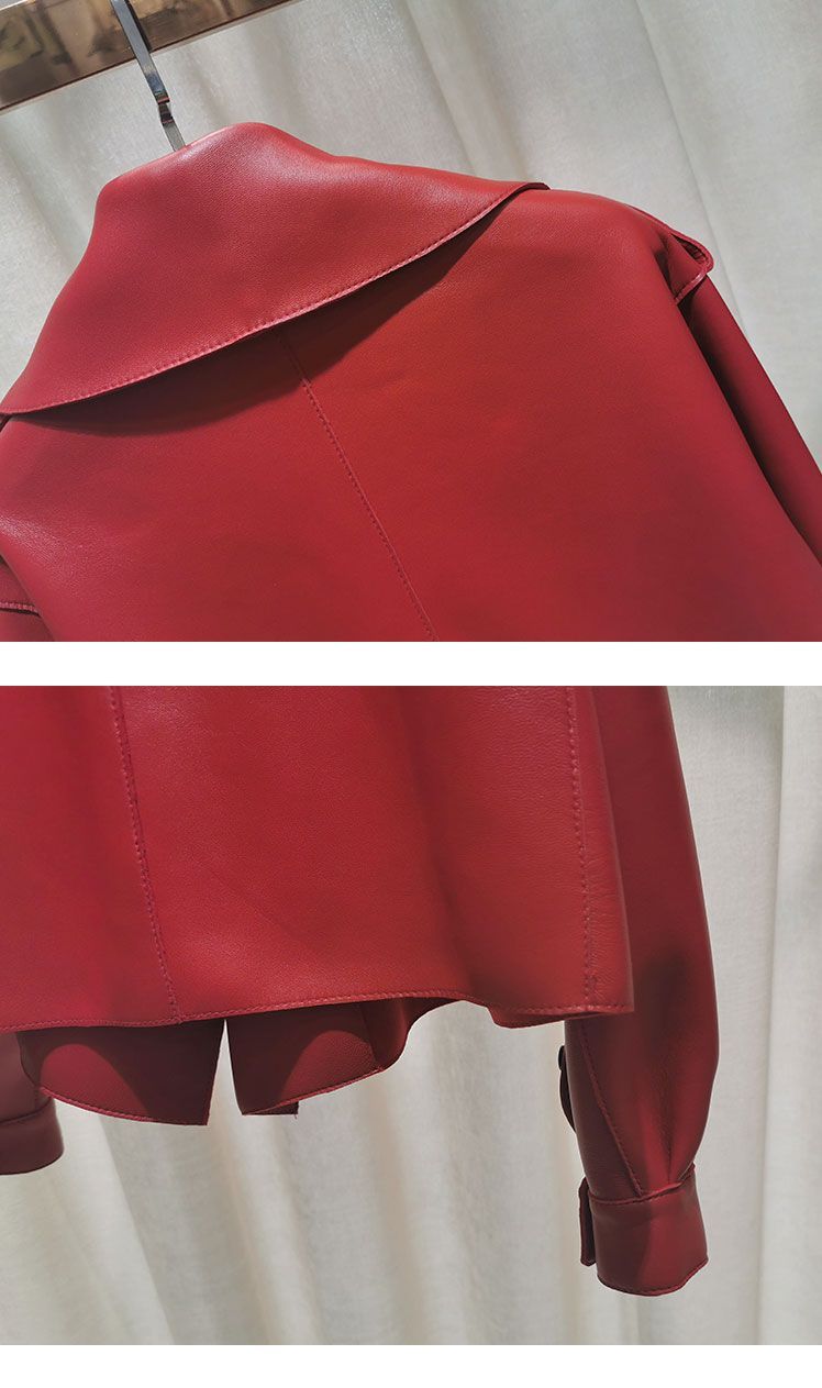 Retro Oversized Cropped Jacket van PU-Leer voor Dames