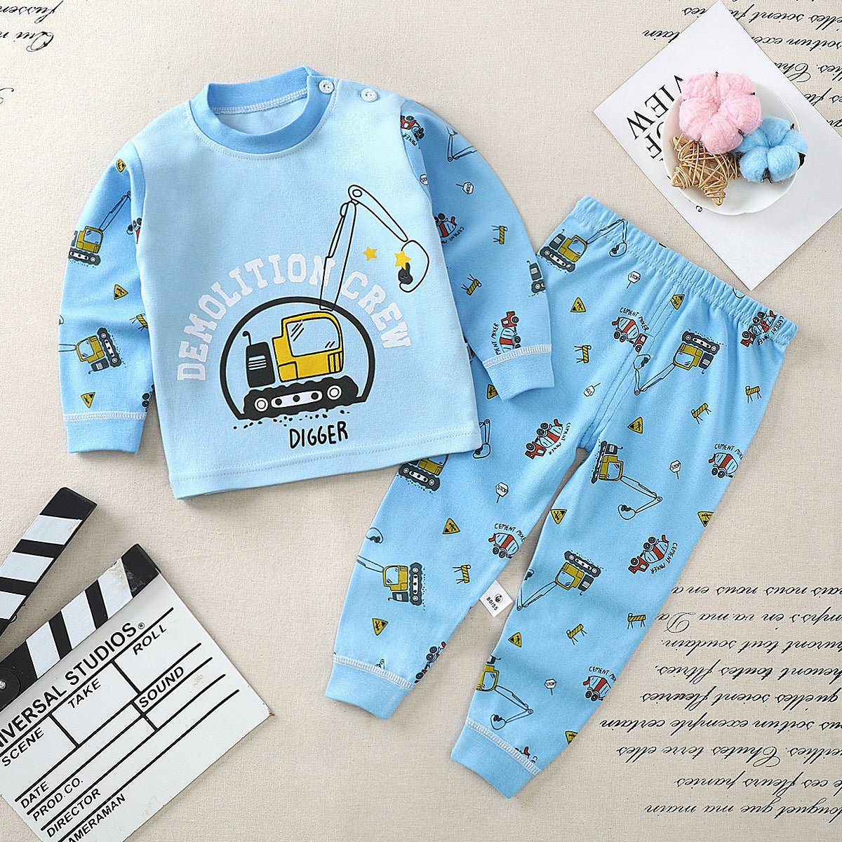 Kinderset 2-delig T-shirt met Lange Mouwen & Lange Broek