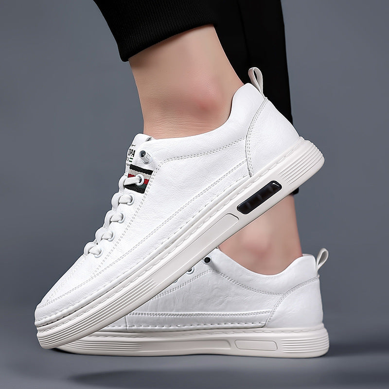 Trendy Veelzijdige Effen Kleur Casual Instap Boardschoenen van Veganistische Leer met Ronde Neus en Zachte Ademende Zool.