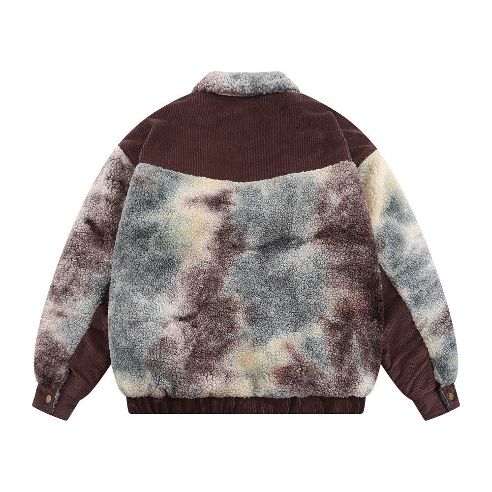 Casual Fashion Corduroy Fleece Jacket van Lamswol met Rits voor Heren