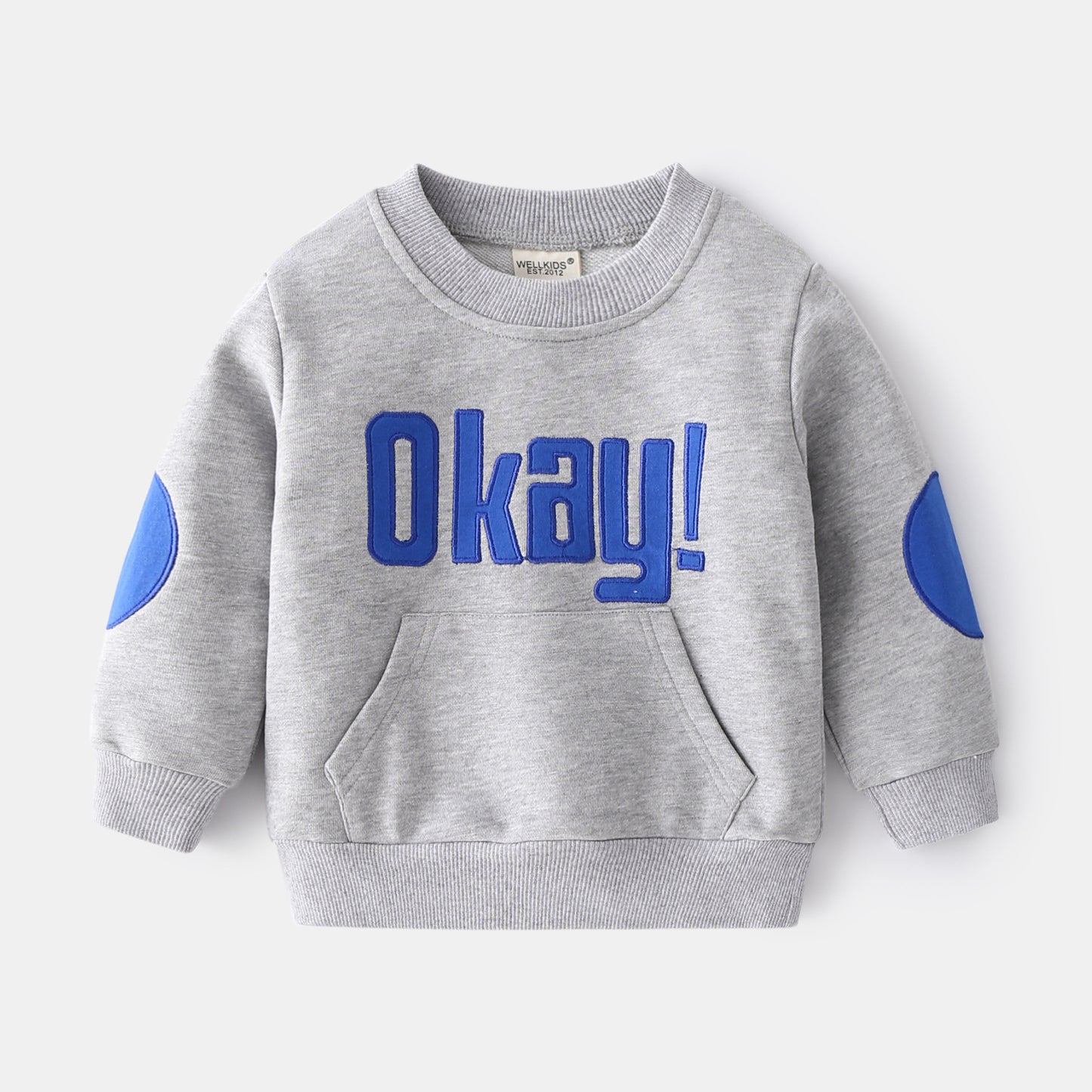 Casual Trendy Sweatshirt Geborduurde Engelse Tekst en patch voor Peuters / Kinderen