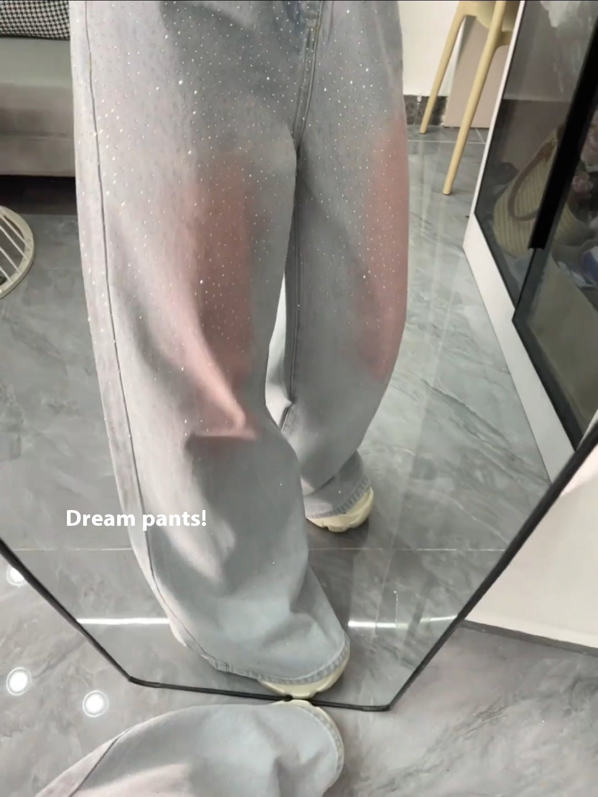 American Stijl Retro Distressed Rhinestone Jeans voor Dames/Plus-size & Meiden