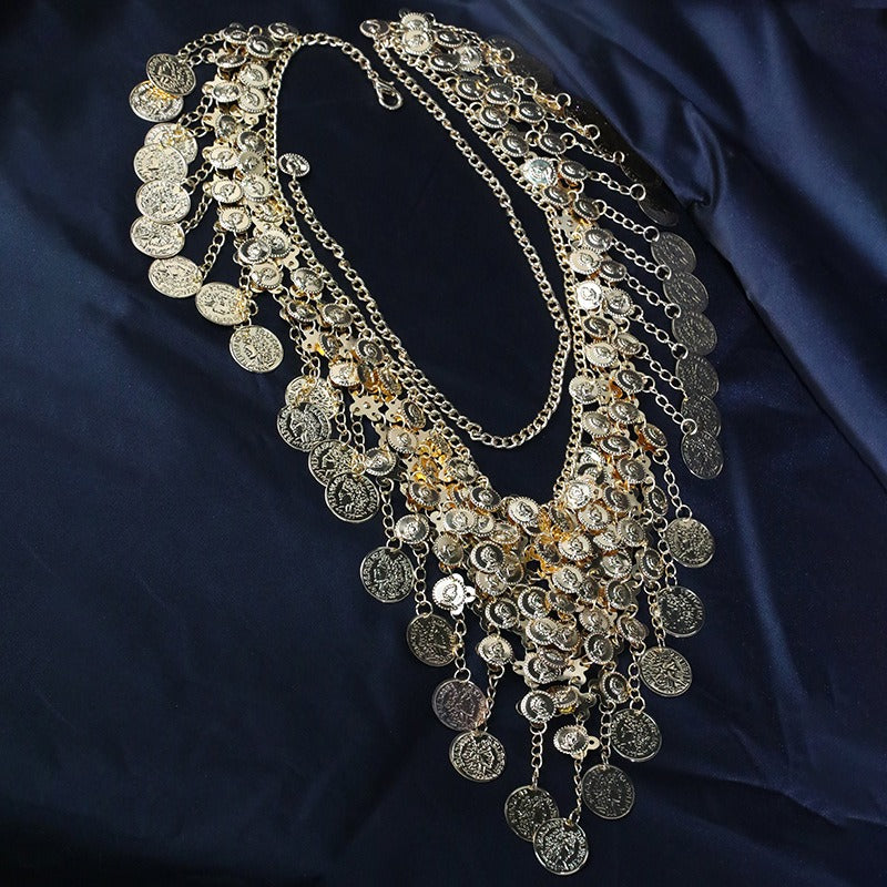 Modieuze Elegante Retro Tailleketting met Muntkwastje van Legering voor Dames