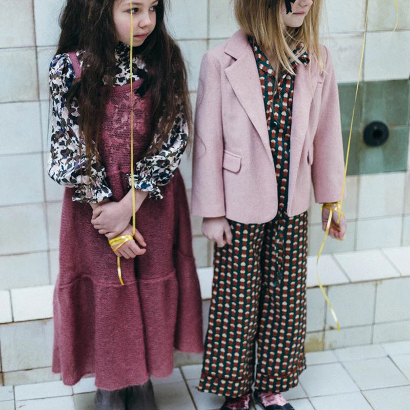 Retro Loungewear 2-delig Set met Bedrukking voor Meisjes