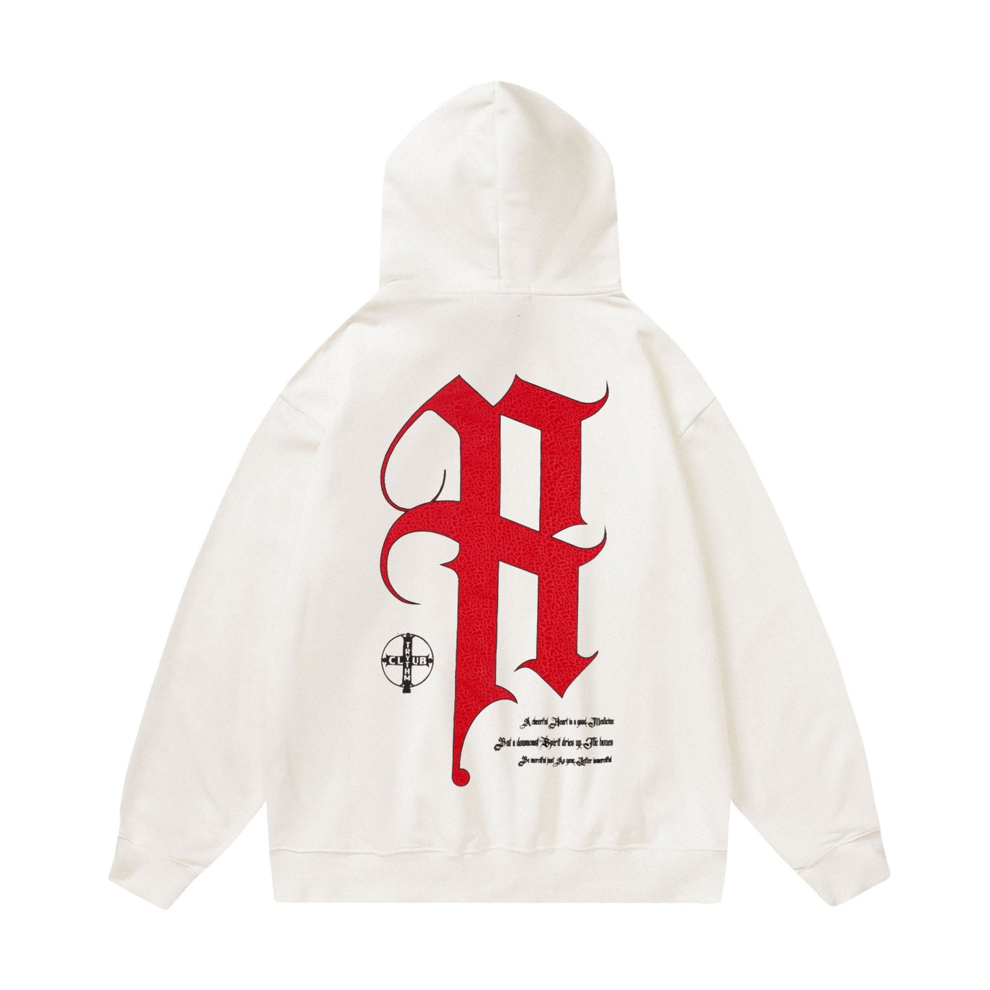 Heren hoodie met effen schuimprint